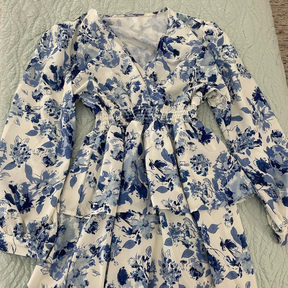 Blue and White Dress